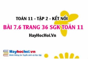 Bài 7.6 trang 36 Toán 11 tập 2 Kết nối tri thức